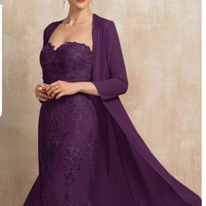 JJ House grape color strapless lace dress size 4